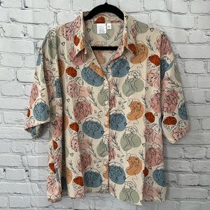 Women’s Faces Collared Blouse